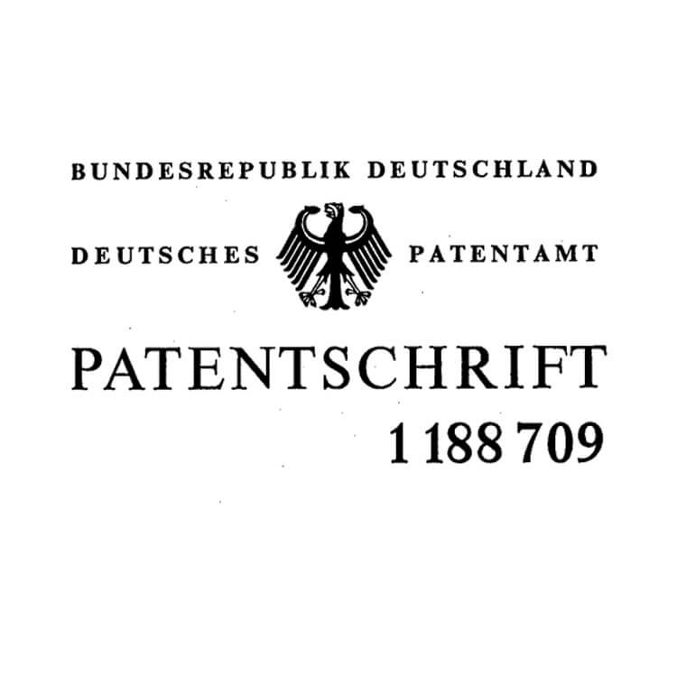 Patent Nr. DE 1188709